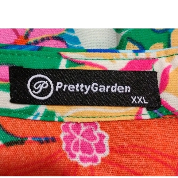 PRETTYGARDEN Women Floral Boho Maxi Dresses Short Sleeve V Neck Size XXL - Picture 5 of 5